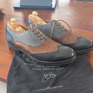 John Fluevog Two-Tone Leather Oxfords